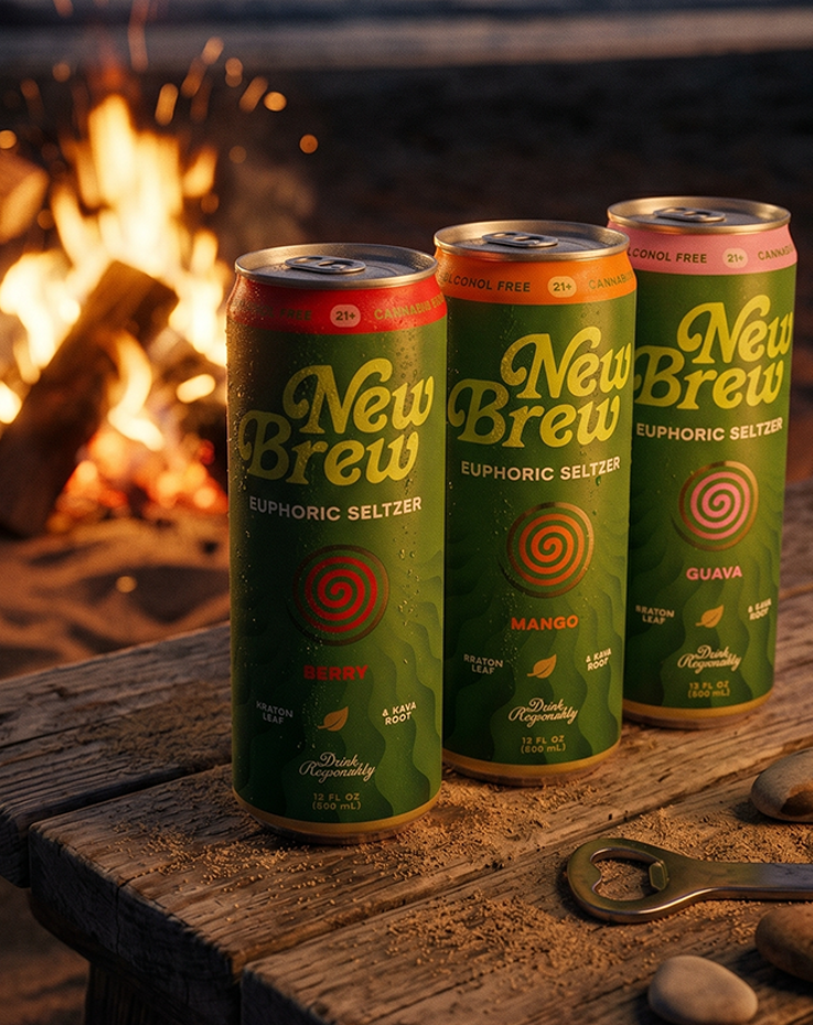Kratom and Kava Euphoric Seltzer - New Brew